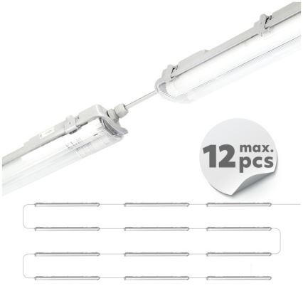 LED техническо осветително тяло T8 за тръбни лампи, 2xG13/18W/230V, 6500K, IP65, 127 cm