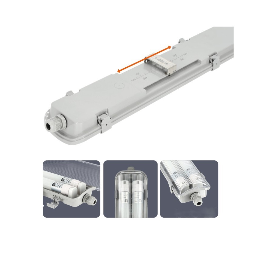 LED техническо осветително тяло за тръбни лампи T8 2xG13/18W/230V 4000K IP65 127 cm