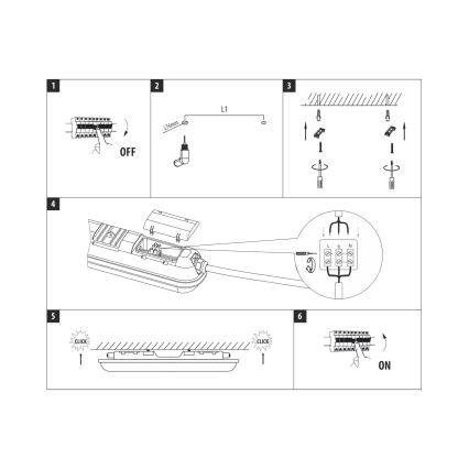 LED техническо тръбно осветително тяло LED/48W/230V 4200K 150 cm IP65