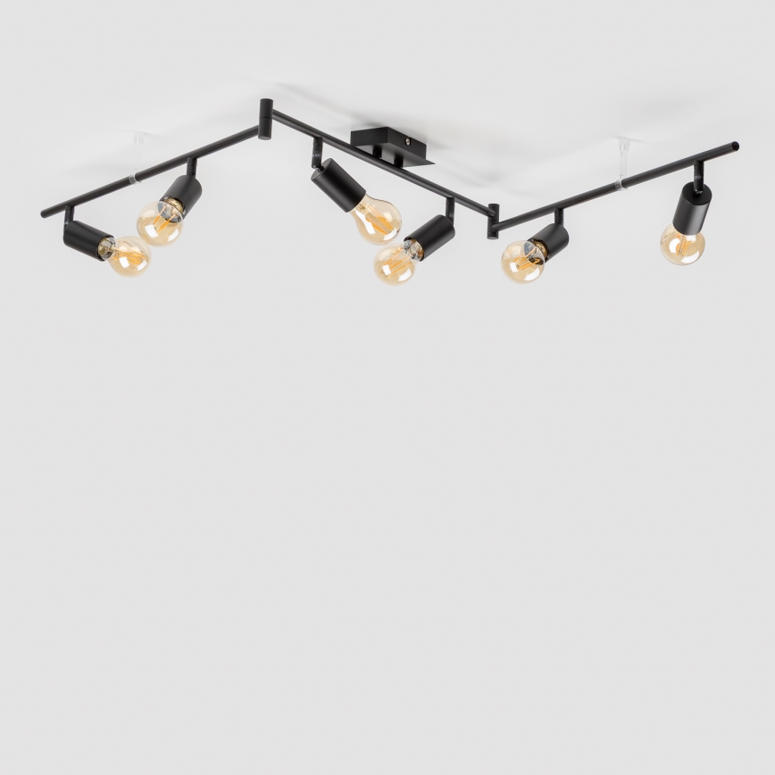 LED точково осветително тяло 6xE27/6,5W/230V черно