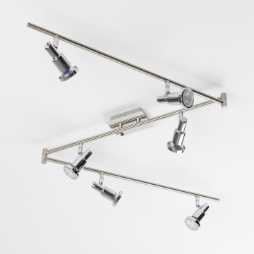 LED точково осветително тяло 6xGU10/5W/230V лъскав хром