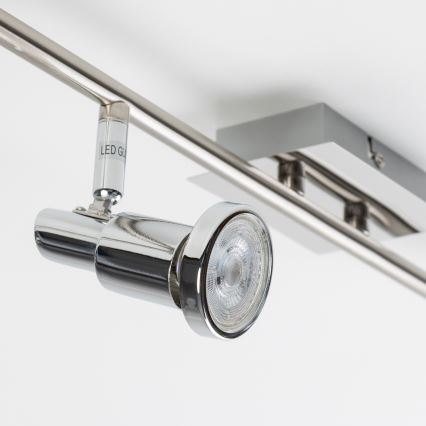 LED точково осветително тяло 6xGU10/5W/230V лъскав хром