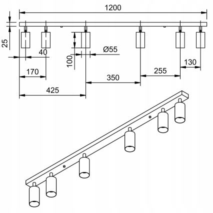 LED точково осветително тяло ANGIE 6xGU10/6W/230V бяло