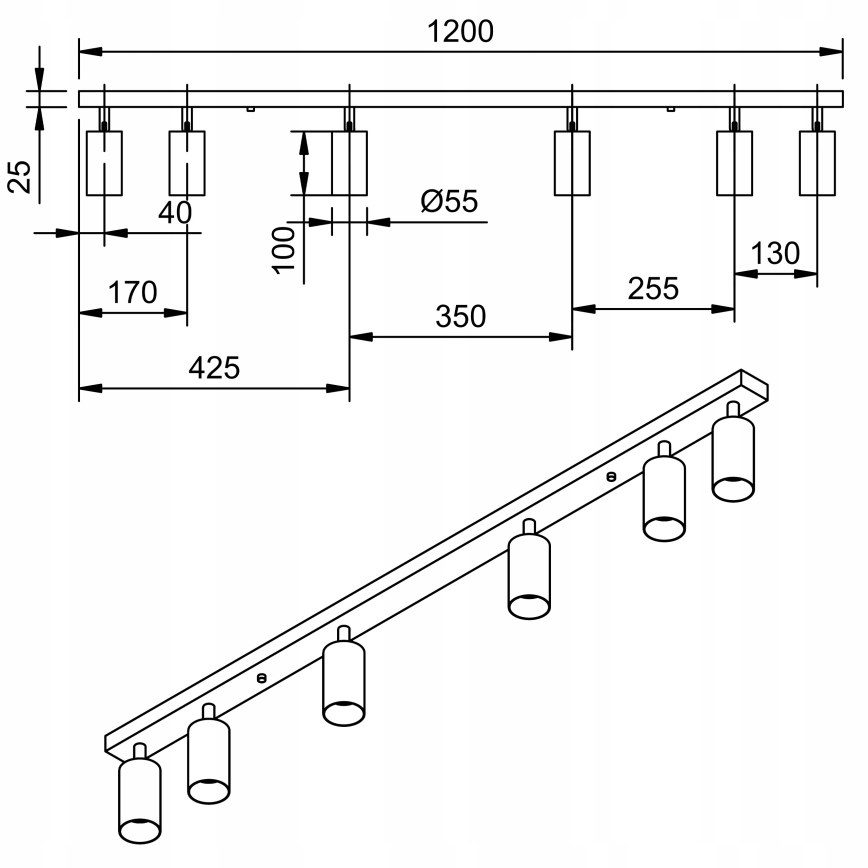 LED точково осветително тяло ANGIE 6xGU10/6W/230V бяло
