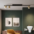 LED точково осветително тяло LOGAN 3xGU10/10W/230V черно/златно