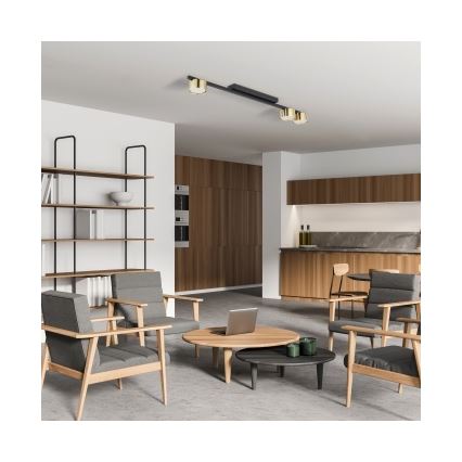 LED точково осветително тяло LOGAN 3xGU10/10W/230V черно/златно