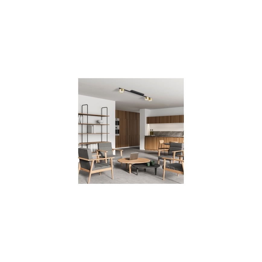 LED точково осветително тяло LOGAN 3xGU10/10W/230V черно/златно