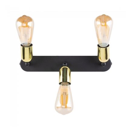 LED точково осветително тяло TOP 3xE27/15W/230V черно/златно