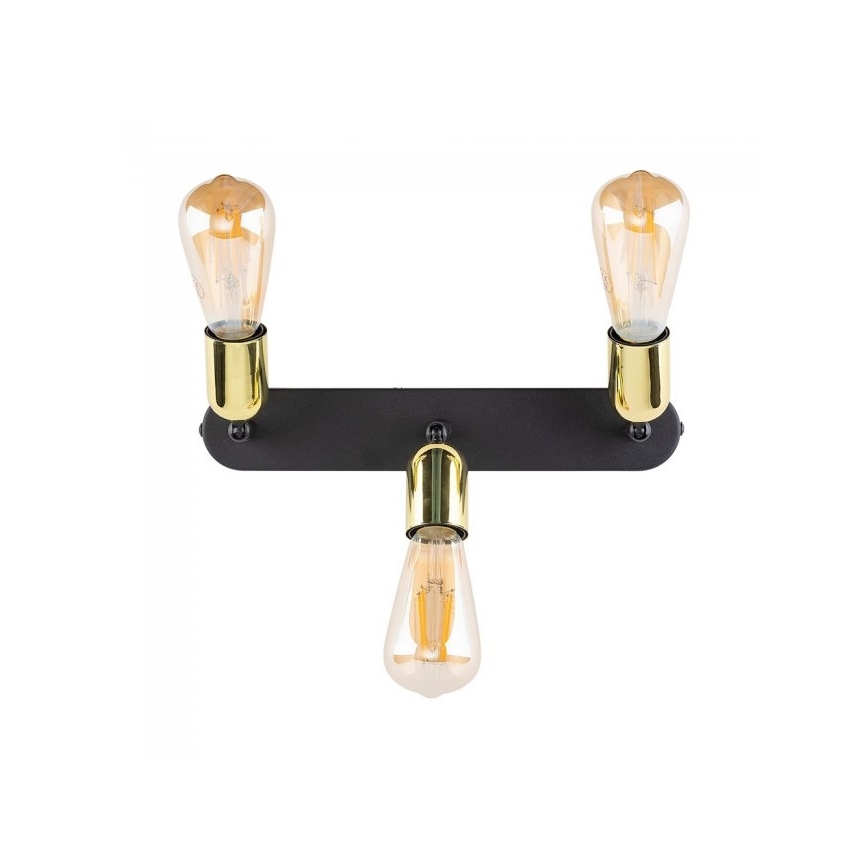 LED точково осветително тяло TOP 3xE27/15W/230V черно/златно