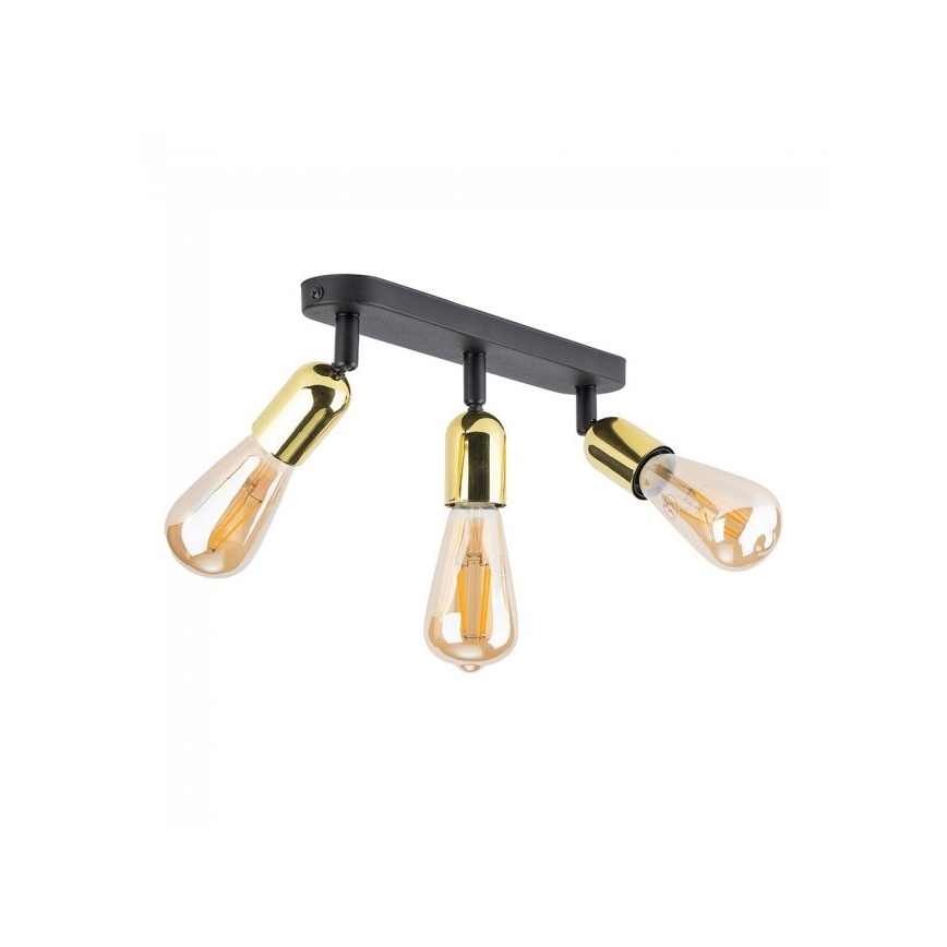 LED точково осветително тяло TOP 3xE27/15W/230V черно/златно