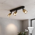 LED точково осветително тяло TOP 3xGU10/10W/230V черно/златно