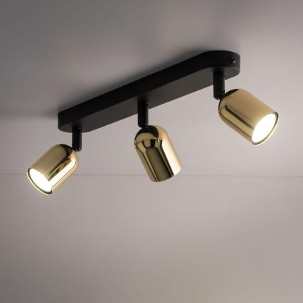 LED точково осветително тяло TOP 3xGU10/10W/230V черно/златно