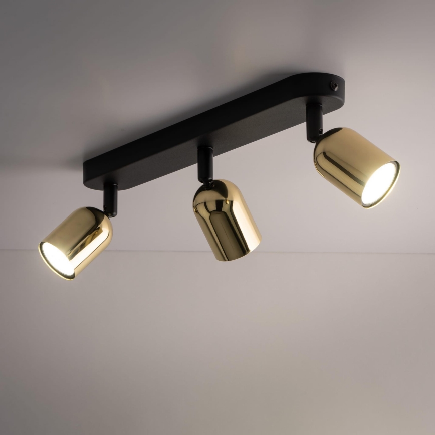 LED точково осветително тяло TOP 3xGU10/10W/230V черно/златно