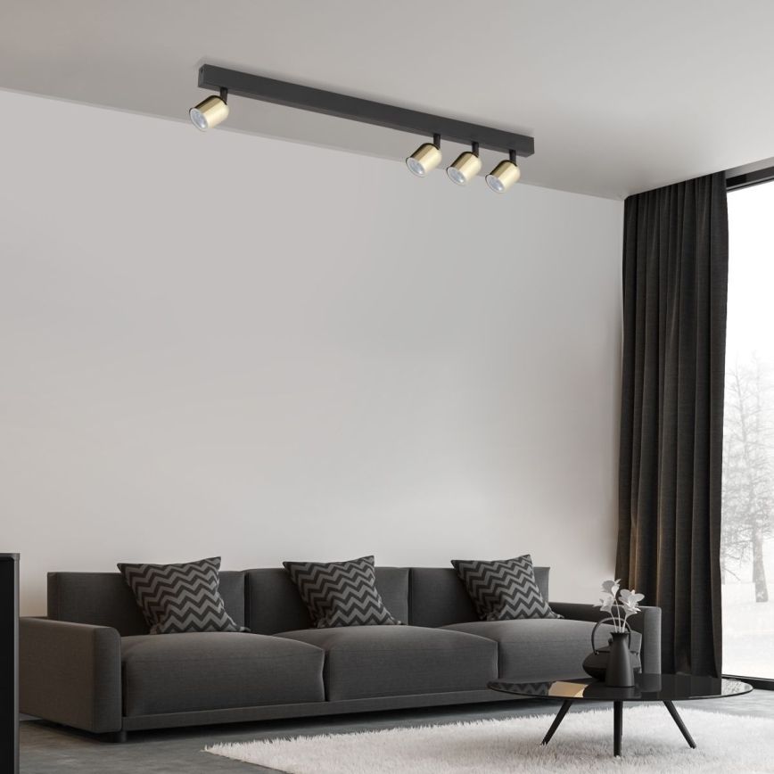 LED точково осветително тяло TOP 4xGU10/10W/230V черно/златисто