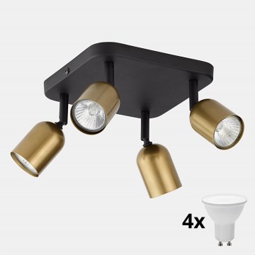 LED точково осветително тяло TOP 4xGU10/10W/230V златисто/черно