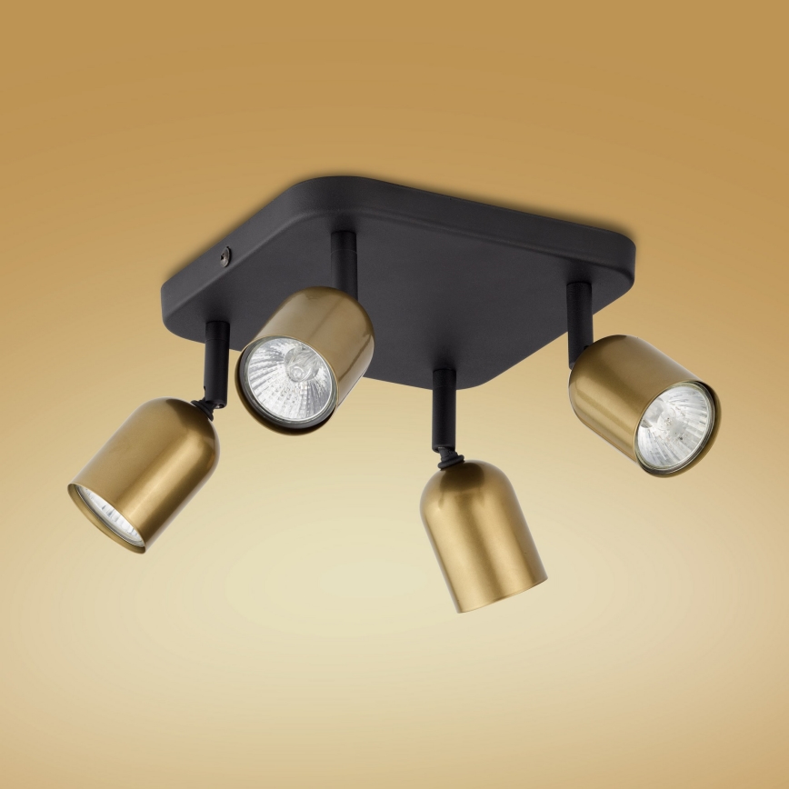 LED точково осветително тяло TOP 4xGU10/10W/230V златисто/черно