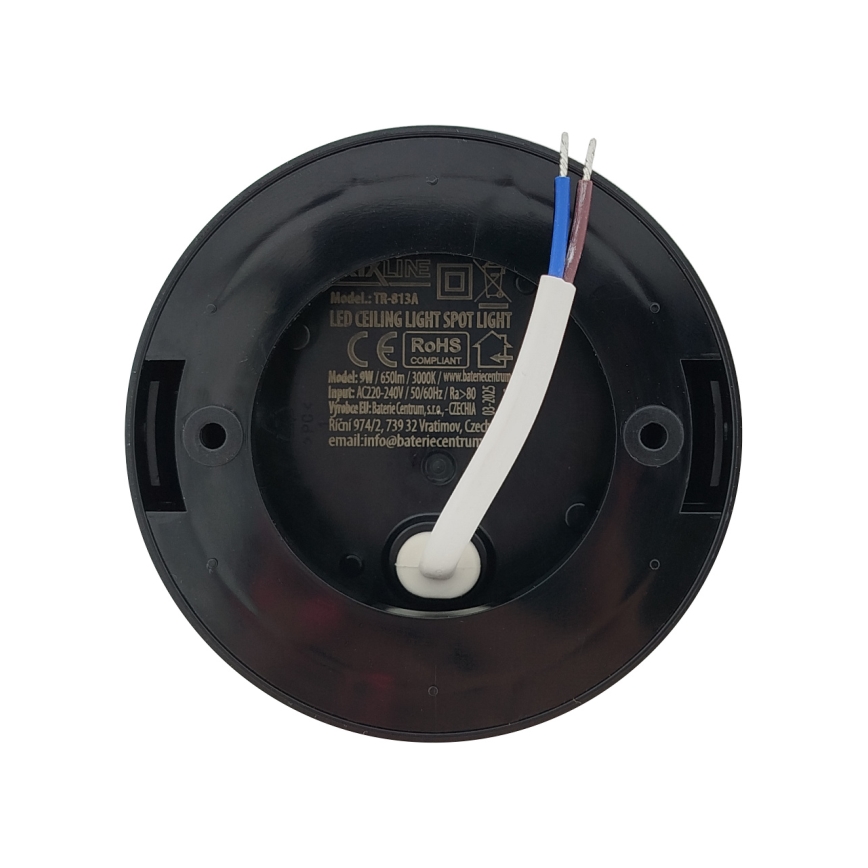 LED точково осветително тяло LED/9W/230V Ø 9 см черно