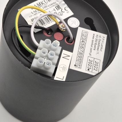 LED точково осветително тяло TACO 1xE27/15W/230V черно