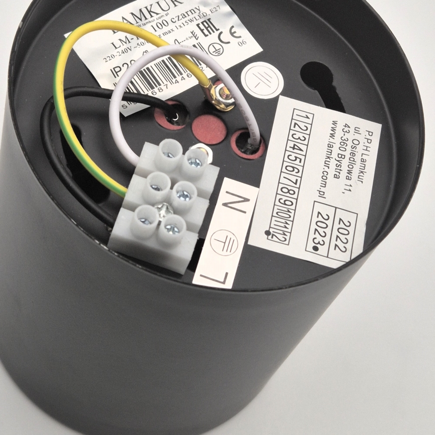 LED точково осветително тяло TACO 1xE27/15W/230V черно