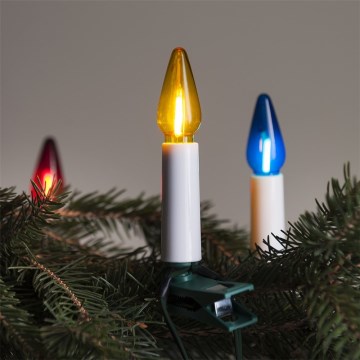 LED удължителна екстериорна коледна верига FELICIA FILAMENT 20xE10 14 м цветен/топло бял IP44, Произведено в ЕС