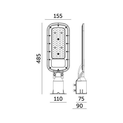 LED уличен осветител BRELUXO, 100 W, 230 V, 4000 K, IP65