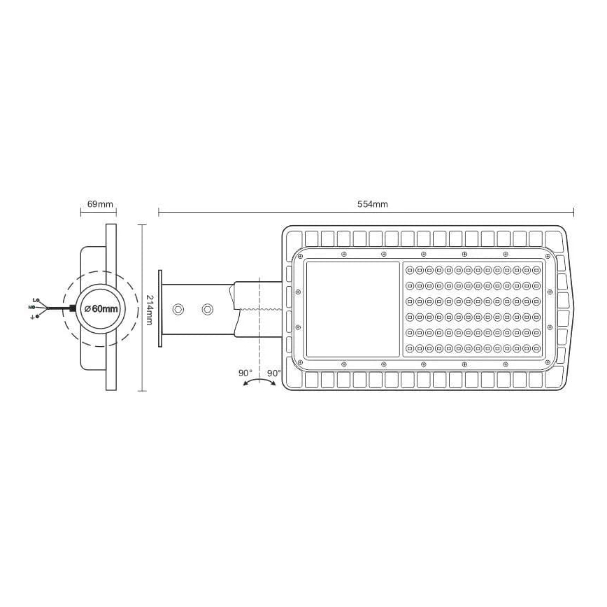 LED Улична лампа LED/60W/230V 5000K IP65