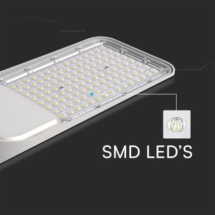LED улична лампа със сензор за здрач SAMSUNG CHIP LED/100W/230V 4000K IP65 сива