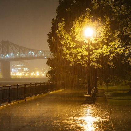 LED улична лампа със сензор за здрач SAMSUNG CHIP LED/100W/230V 6500K IP65 сива