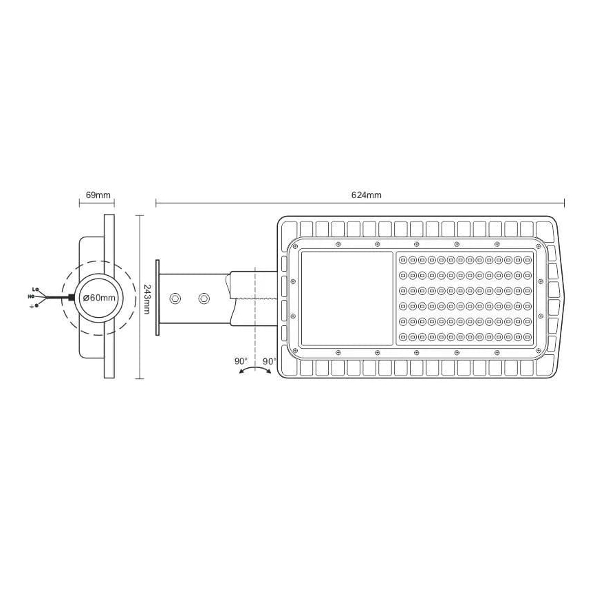 LED Улична лампа LED/100W/230V 5000K IP65