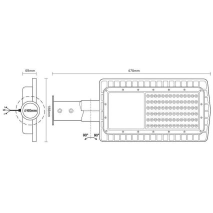 LED Улична лампа LED/30W/230V 2700K IP65