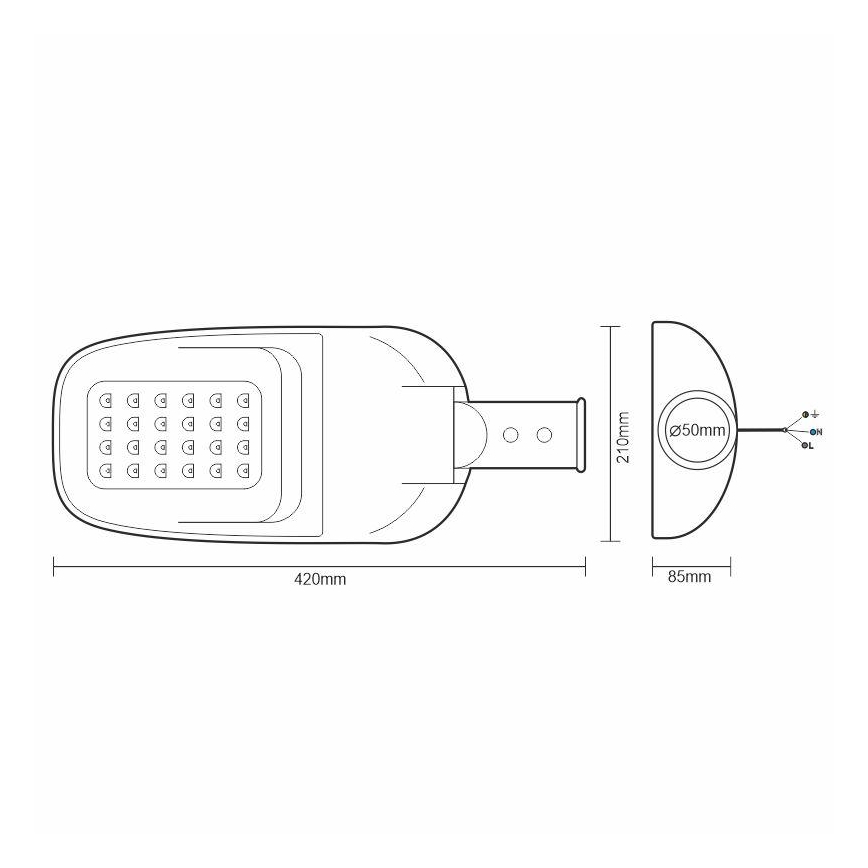 LED Улична лампа LED/40W/230V 5000K IP65