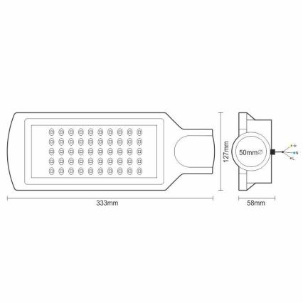 LED Улична лампа LED/50W/170-400V 4000K IP65