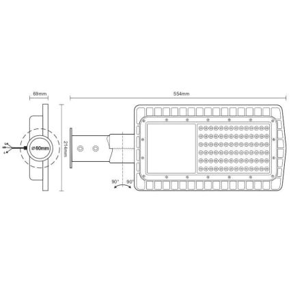 LED Улична лампа LED/60W/230V 5000K IP65