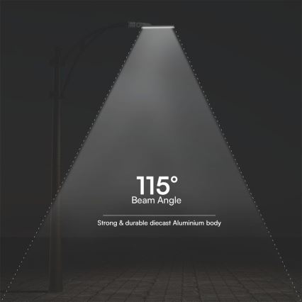 LED улична лампа със сензор за здрач SAMSUNG CHIP LED/100W/230V 4000K IP65 сива