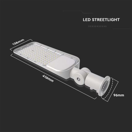 LED Улична лампа SAMSUNG CHIP LED/50W/230V 4000K IP65 сив