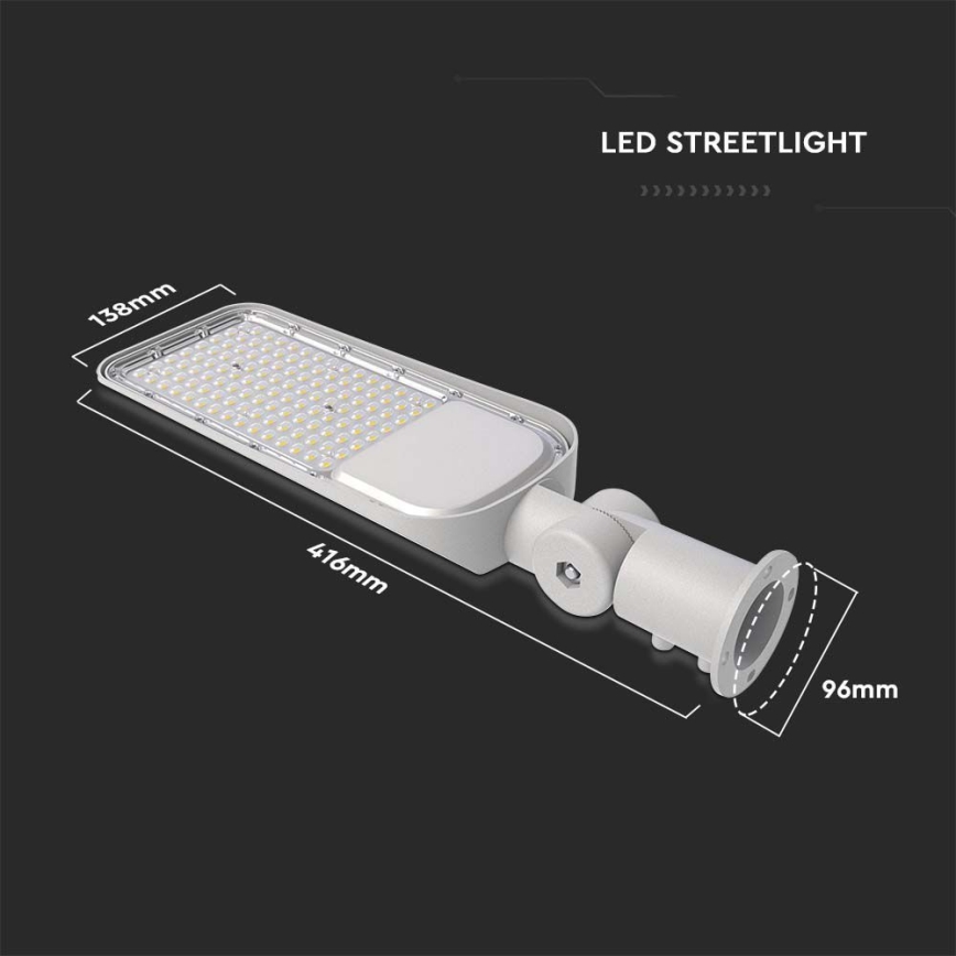 LED Улична лампа SAMSUNG CHIP LED/50W/230V 4000K IP65 сив