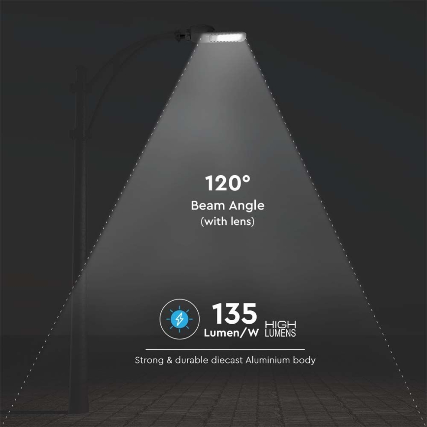 LED Улична лампа SAMSUNG CHIP LED/50W/230V 6500K сив
