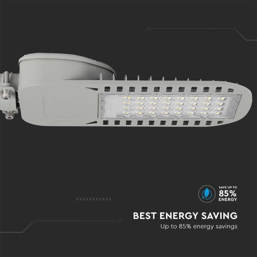 LED Улична лампа SAMSUNG CHIP LED/50W/230V 6500K сив