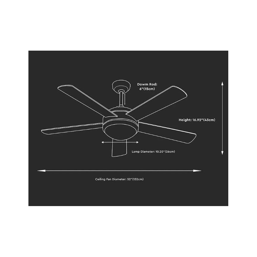 LED Вентилатор за таван LED/15W/230V 3000/4000/6400K + дистанционно управление