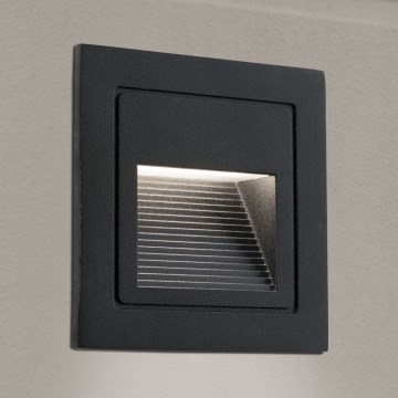 LED Вградена лампа LORO LED/2W/230V IP65 черен