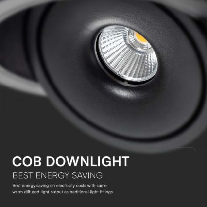 LED Вградена точкова лампа LED/12W/230V 3000/4000/6400K диаметър 12 см черна