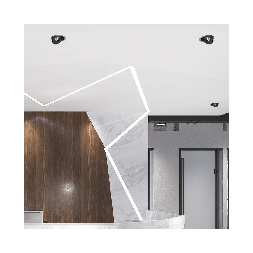 LED Вградена точкова лампа LED/12W/230V 3000/4000/6400K диаметър 12 см черна