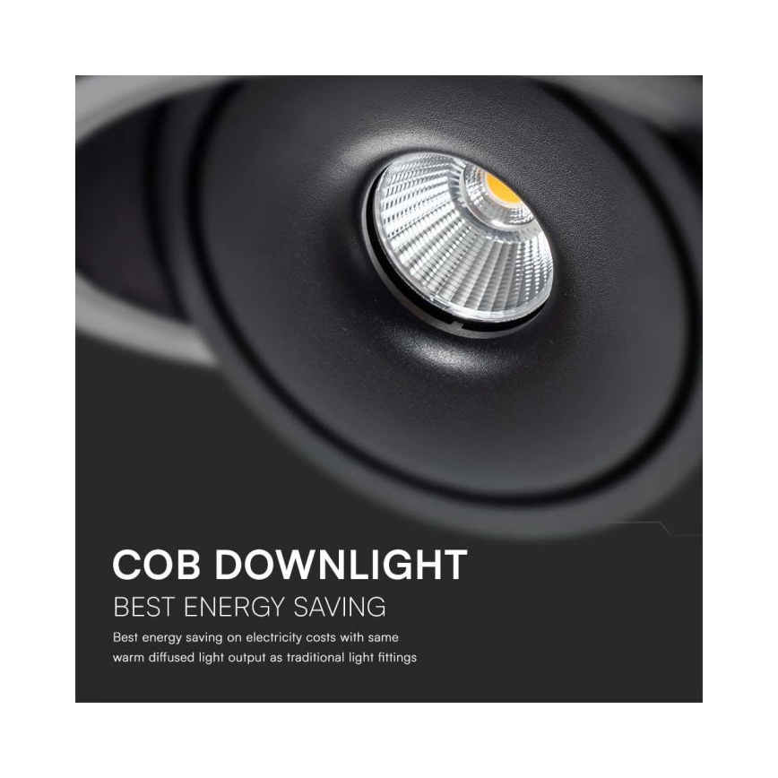 LED Вградена точкова лампа LED/20W/230V 3000/4000/6400K Ø 16,5 см черен