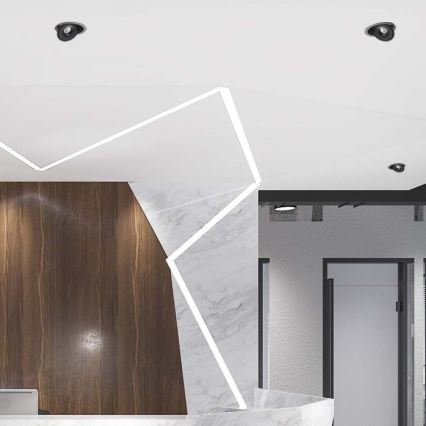 LED Вградена точкова лампа LED/28W/230V 3000/4000/6400K пр. 20 см черна