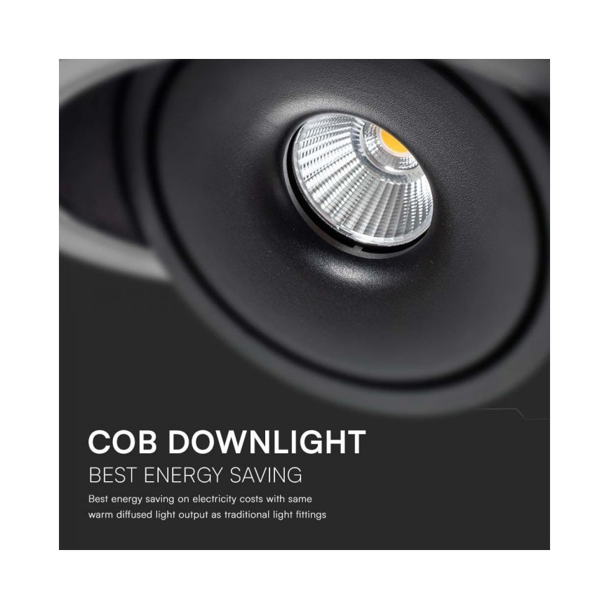 LED Вградена точкова лампа LED/28W/230V 3000/4000/6400K пр. 20 см черна
