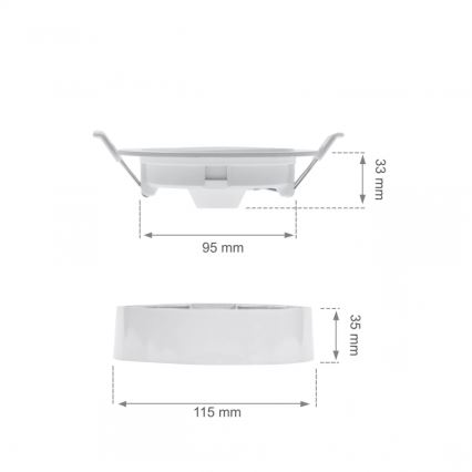 LED вградено осветително тяло ALGINE 2 в 1 LED/6W/230V 4000K бяло