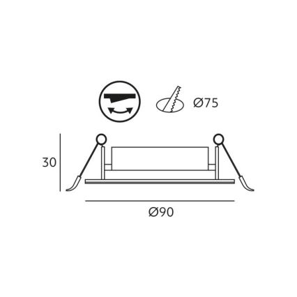 LED вградено осветително тяло BRINO LED/3/5/7W/230V 3000/4000/6500K бяло