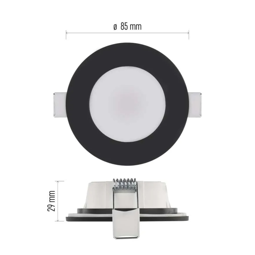 LED Вградено осветително тяло за баня LORI LED/4,5W/230V IP65 2700/4000K диаметър 8,5 см черно
