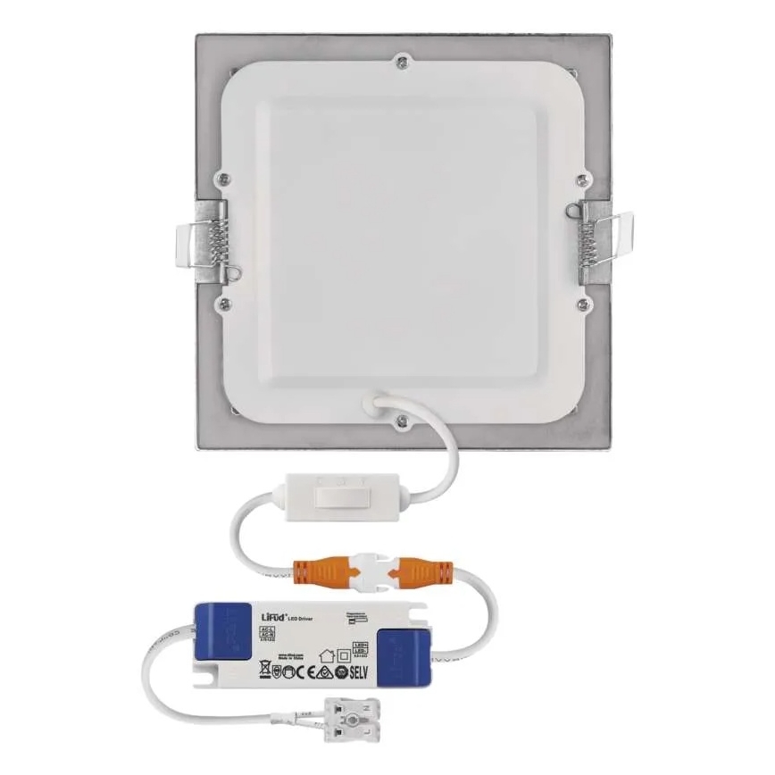 LED вградено осветително тяло NEXXO LED/12,5W/230V 3000/3500/4000K сребристо 17x17 cm