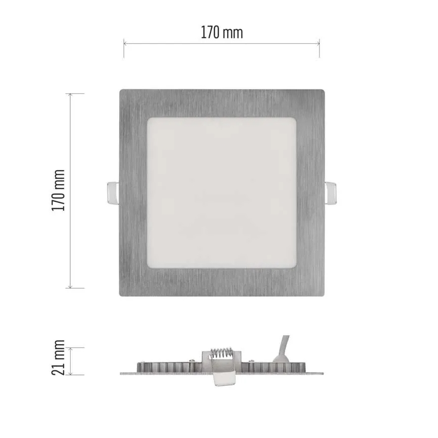 LED вградено осветително тяло NEXXO LED/12,5W/230V 3000/3500/4000K сребристо 17x17 cm